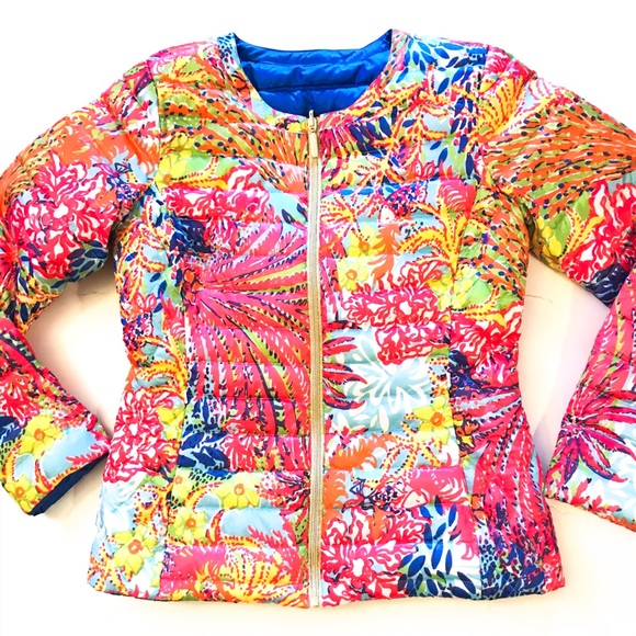 Lilly Pulitzer Floral Reversible Puffer 